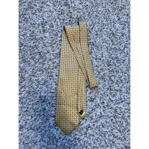 LAUREN RALPH Tie LAUREN 100% SILK Hand Made USA, AUTHENTIC Yellow Luxury